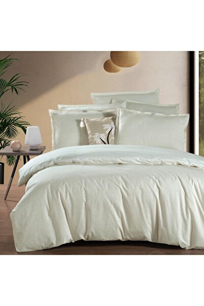 Sarev Solo Tone Single 100% Cotton Duvet Cover Set Ecru