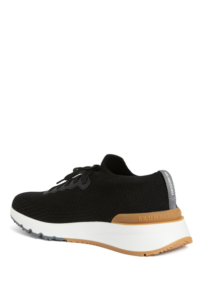Brunello Cucinelli Siyah Çorap Formlu Erkek Sneaker