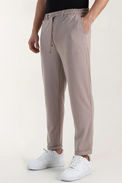 EXSPORT Diagonal Fabric Slimfit Comfortable Fit Double Leg Men's Trousers with Back Pockets