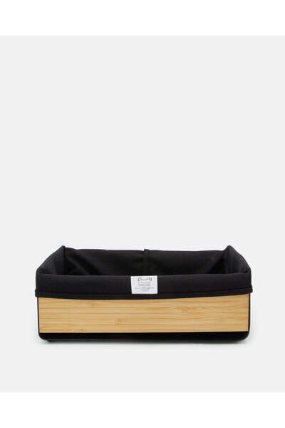 REDTAG Black Rectangle Iron With Bamboo Bread Basket
