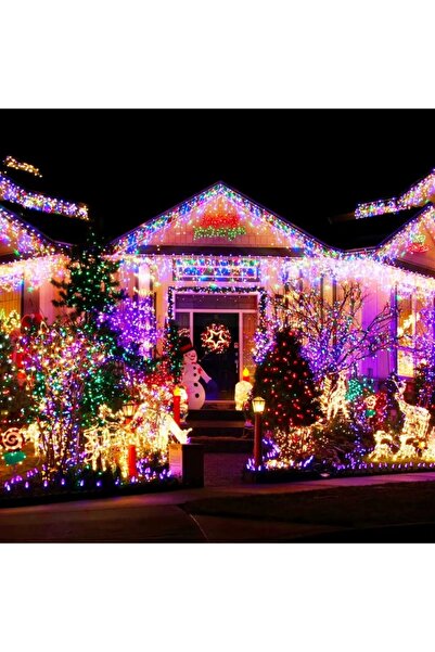 hoffmans Christmas Installation with Solar Panel - 50M, 500 LEDs, 8 Light Effects, Multicolor, Outdoor