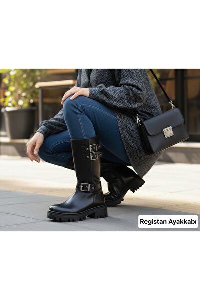Registan Shoes LORY VYLKES ORTA BOY GOTİK KADIN ÇİZME