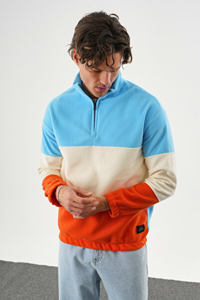 No Way Ανδρικό φούτερ με μισό φερμουάρ τριών τεμαχίων από φλις