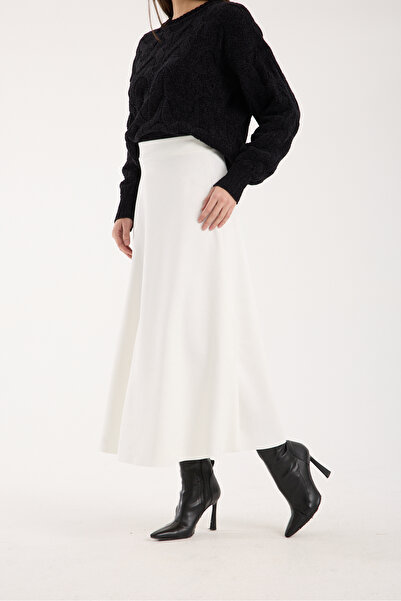 DeChival Long Suede Skirt - 90 cm Full Length Flawed Suede Skirt
