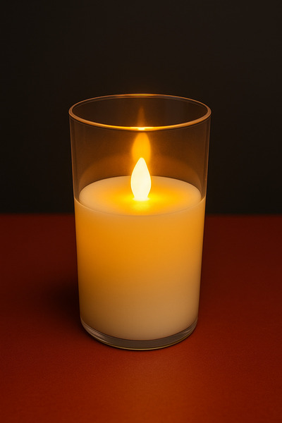 Genel Markalar Bardak Natural Led Mum - 10 cm, Pilli, Dekoratif, Hediyelik