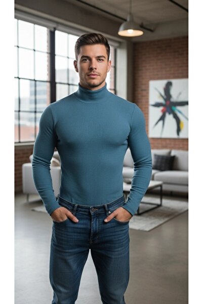gigigiyim Ribbed Full Turtleneck Men's Bodysuit