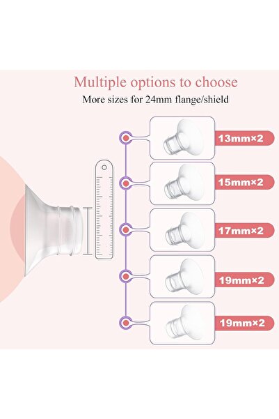 JIMOWANG 17mm Flange Inserts (2pcs) Compatible with Wearable Breast Pump Cups for Momcozy S12 Pro/S9 Pro/S12/