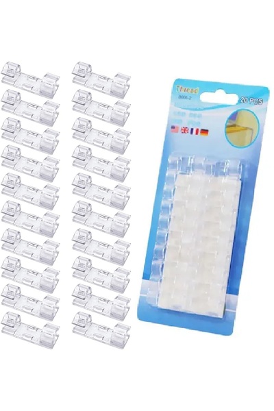 DMYRDH 20 قطعة من مشابك إدارة الكابلات ذاتية اللصق، حامل منظم أسلاك سلكي لاصق للتلفزيون والكمبيوتر الشخصي والكمبيوتر المحمول والمكتب