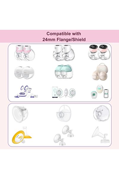 JIMOWANG 17mm Flange Inserts (2pcs) Compatible with Wearable Breast Pump Cups for Momcozy S12 Pro/S9 Pro/S12/