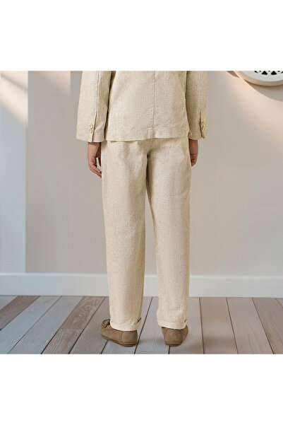 Juniors Solid Pants with Pockets and Button Closure