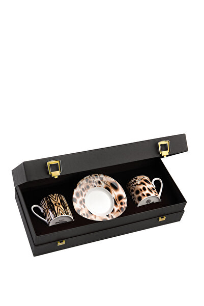 Roberto Cavalli Africa Porselen 2 Kişilik Türk Kahvesi Fincan Takımı