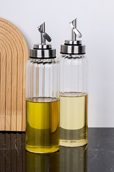 dnshome 2'li Çizgi Model Cam Yağlık Seti Kilit Başlıklı Etiket Hediyeli Ayçiç...