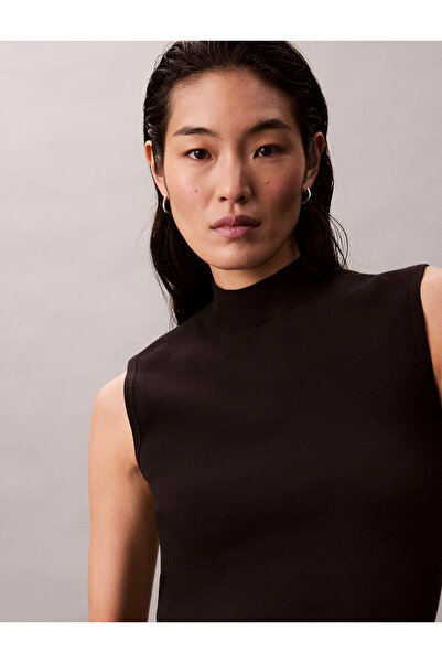 Calvin Klein Viscose Blend Mock Neck Vest