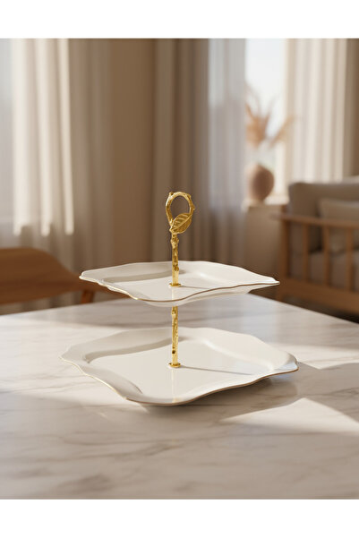 REDTAG White Square 2 Tier Cake Stand