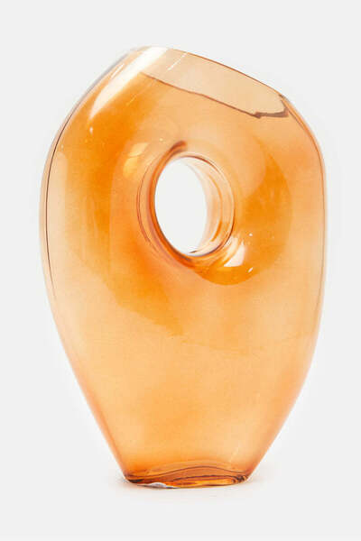 REDTAG Orange Glass Vase Decor