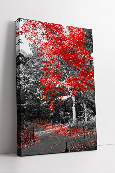 KOSS Dijital Moderna dekorativna slika na platnu sa temom crvenog lišća i šum...