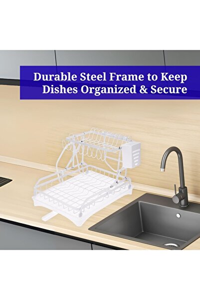 Home Dwell Foldable Dish Rack – Compact Dish Drainer for Sink & Countertop