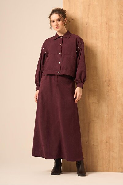 FTZ WOMEN Women's Suede Suit Plum 31238