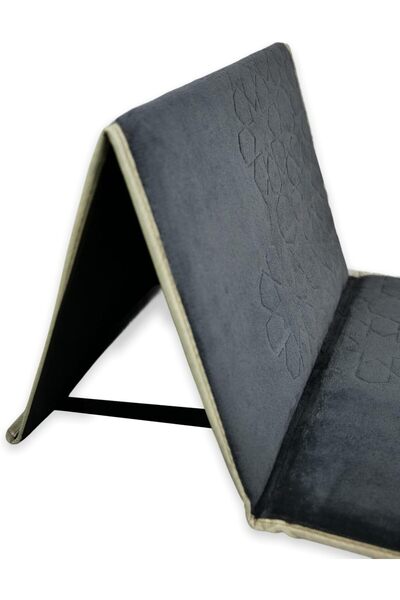 Home Dwell Foldable Prayer Mat with 115° Reclining Backrest – Dark Grey
