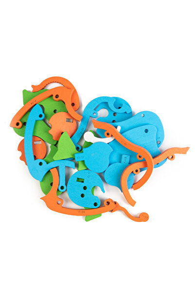 Nurio Wooden Assembly Pieces - 21 Pieces - Elephant -