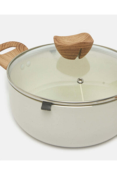 REDTAG Beige Aluminum Non Stick Dutch Oven With Glass Lid (22Cm)