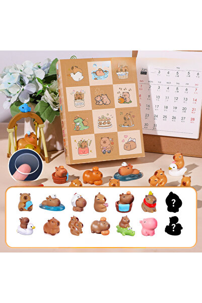 miraza Capybara Advent Calendar, 12 Mini Figurines, Surprise Box with Toys for Children