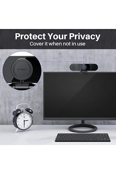 eMeet كاميرا ويب C980 Pro 3 في 1 - 1080 بكسل مع ميكروفون ومكبرات صوت