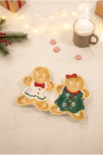 FH finehome Xmas 2-Piece Cookie Man Serving Plate