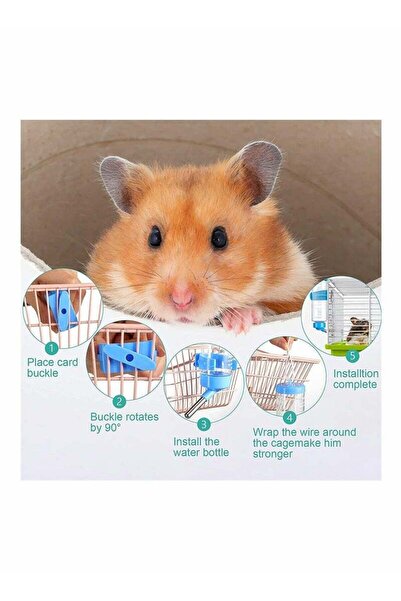 Generic 3Pcs Hamster Water Bottles, 8.5 oz Hanging No Drip Small Animal Drinking Bottle, BPA Free