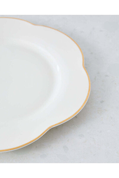 REDTAG White Dinner Plate With Gold Rim