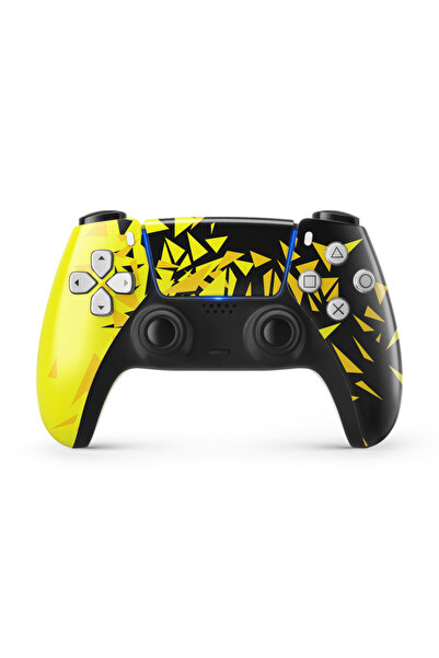 ACME LABS Skin Sticker PlayStation 5 Gaming Console Cover Wrap- Black & Yellow Shards