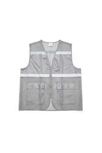 Generic High-visibility mesh safety vest with multiple pockets for engineers and supervisors