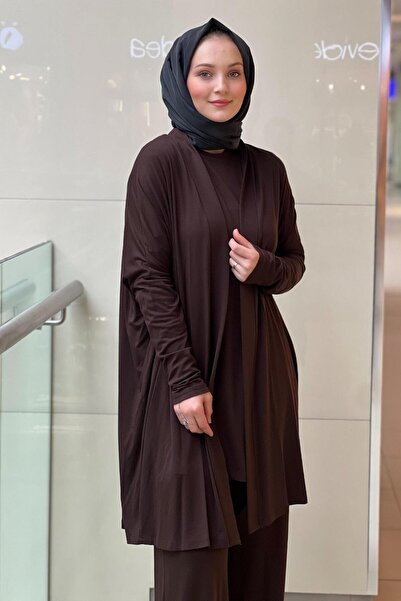 Nurcan Çetin Önü Açık Uzun Kollu Viskon Kap