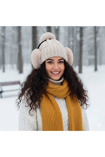 Betülce Foldable soft texture plush earmuff