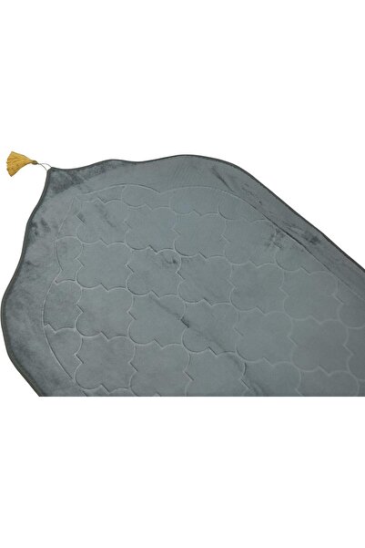 Home Dwell Premium Velvet Prayer Mat 70x110 cm – Anti-Slip Soft Muslim Janamaz with Tasbeeh – Gr