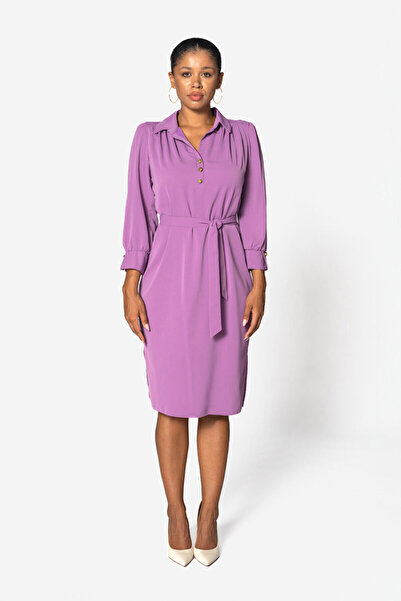 Vessmary Day dress VSM920 - Lilac, shirt style