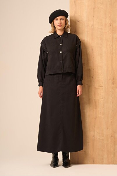 FTZ WOMEN Women's Suede Suit Black 31238