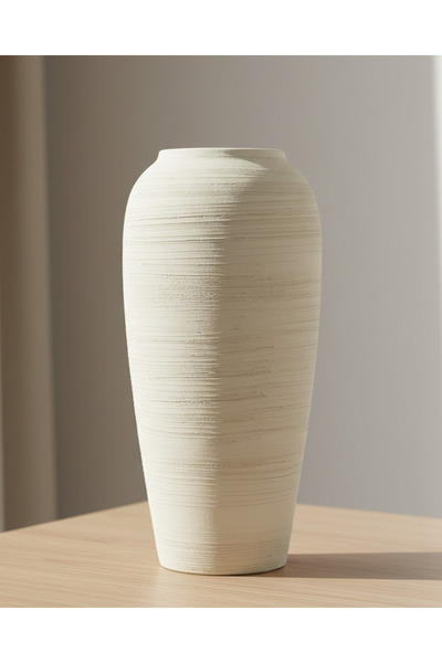 REDTAG Cream Zaria Embellished Ceramic Vase