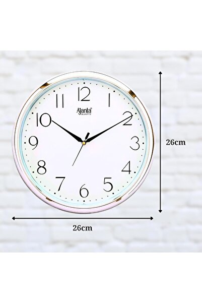 Generic Ajanta Plastic Wall Clock 497-White – 28cm White Dial Analog Quartz Clock with Silver Rim