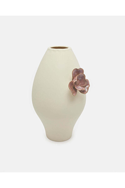 REDTAG White Zaria Embellished Ceramic Vase