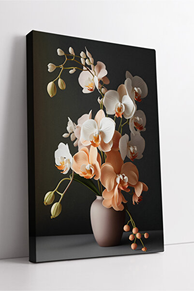 KOSS Dijital Аранжировка от праскови и бели орхидеи Елегантно флорално изкуст...