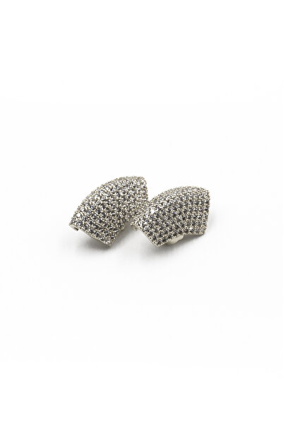 Sose Moda Zircon Stone Silver Earrings – Anti Allergic, Sparkling Screw Design