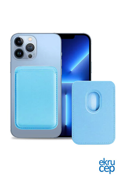 Ekru Cep Magsafe Mıknatıslı Kartlık Deri Cüzdan Kartlık Tüm Telefon Modelleri...