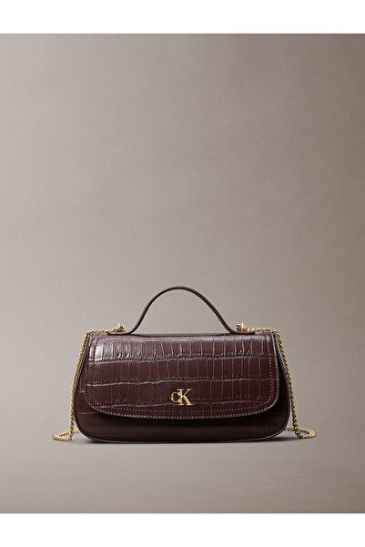 Calvin Klein Crocodile-Effect Chain Crossbody Handbag