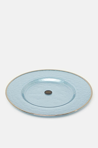 REDTAG Blue Glass Charger Plate With Silver Rim