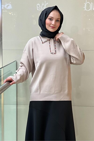 Ghisa Shirt Collar Collars Colorful Stone Knitwear Tunic