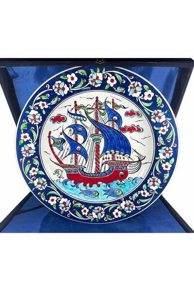 Çini Evi Ottoman Galleon 30 cm (11.81 inch) Iznik Ceramic Plate