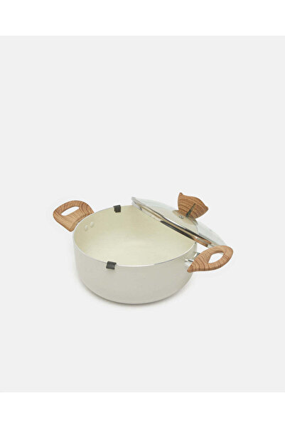 REDTAG Beige Aluminum Non Stick Dutch Oven With Glass Lid (22Cm)
