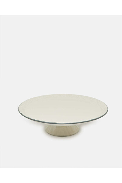 REDTAG White Porcelain Embossed Cake Plate