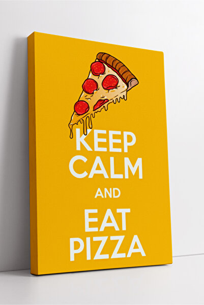 KOSS Dijital Pictură pe pânză cu tipografie Keep Calm Eat Pizza, decor energi...